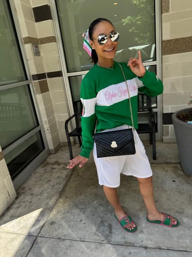 Customer photo review of AKA 3D Striped Sweatshirt