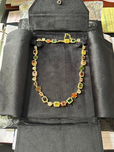 Customer photo review of Solstice Gemstone Necklace Gold
