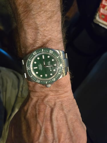 Customer photo review of Oceaneva Deep Marine Explorer II Titanium Limited Edition - Green Dial