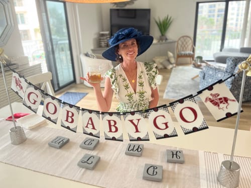 Customer photo review of Kentucky Derby Go Baby Go Horse Racing Banner