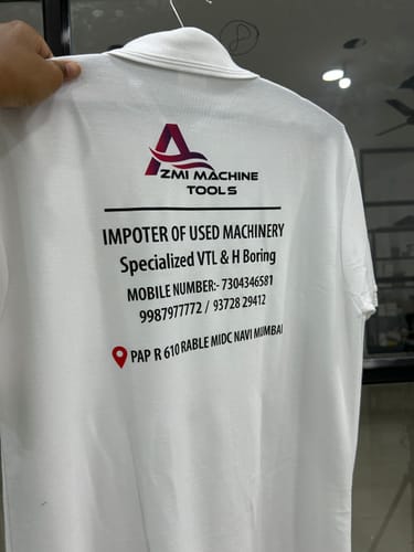 Customer photo review of Customized Polo T-Shirt With Your Company Logo | Order Logo printed tees | PrintMine.in