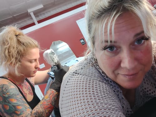 Customer photo review of Painless Tattoo Numbing Cream