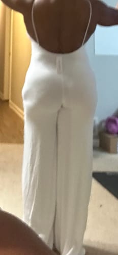 Customer photo review of Smooth Open Back Wide-Leg Jumpsuit