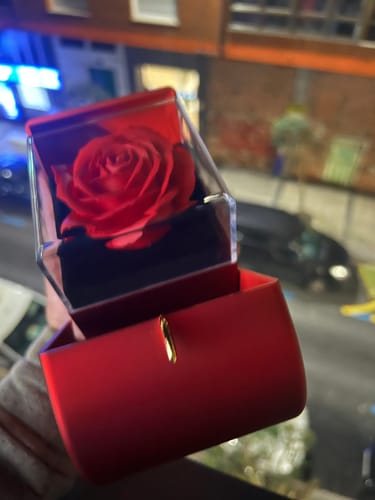 Customer photo review of 🌹Rosa Eterna + Collar + Pulsera Trébol Plata + Dedicatoria GRATIS -PARA MI HIJA