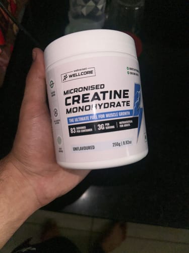 Customer photo review of Wellcore - Micronised Creatine Monohydrate (250g, 83 Servings)