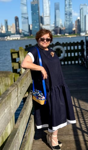 Customer photo review of Linen Flounces Dress BRIANNA