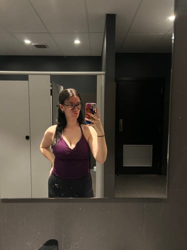 Megan W. review of BALANCE FITTED HALTER TOP - MULBERRY image 1 out of 1