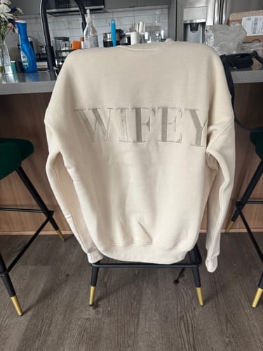 Customer photo review of Wifey Statement Sweatshirt - Champagne