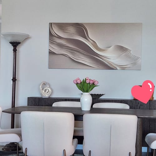 Customer photo review of Beige Abstract Minimalist Wall Art