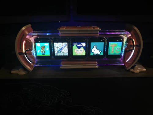 Customer photo review of Divoom Times Gate WiFi Pixel Art Display With Clock And Ambient Light Gaming Desktop Setup Boy & Girl Gift