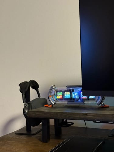 Customer photo review of Divoom Times Gate WiFi Pixel Art Display With Clock And Ambient Light Gaming Desktop Setup Boy & Girl Gift
