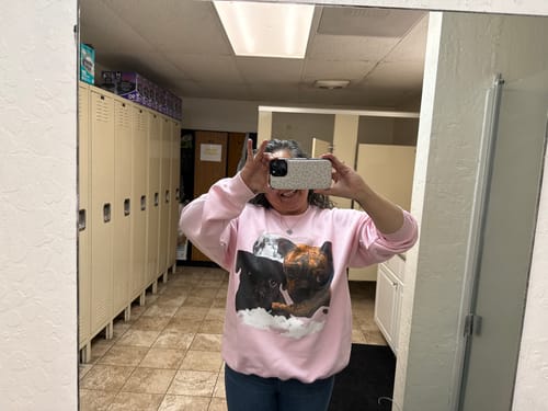 Customer photo review of Custom Pet Photo Upload Cloudy Night Sweatshirt