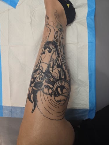 Customer photo review of Painless Tattoo Numbing Cream