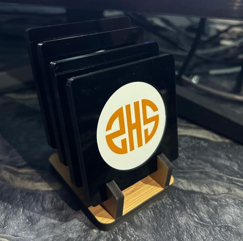 Customer photo review of Acrylic Tea Coaster With Stand (4 Tea Coaster) | Best for Corporate Gifting | PrintMine.in