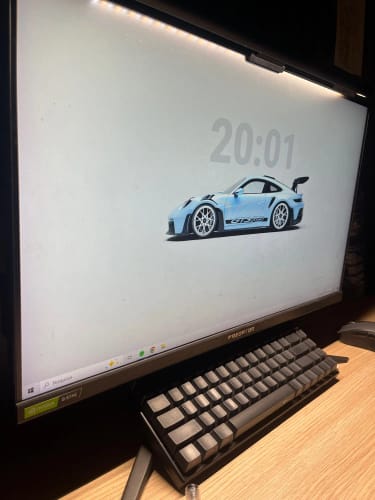 Customer photo review of LYMAX Computer Monitor Light Bar with Wireless Remote Control Multiple Screen lamp Dimmer Switch