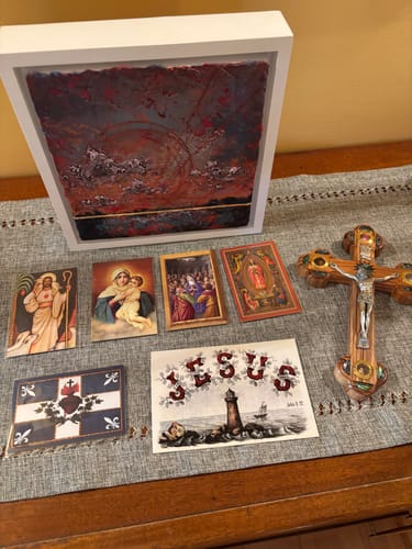 Customer photo review of Vintage Holy Cards of the Month Series -- 4 New Cards Each Month -- $2.99 + 66 cents postage