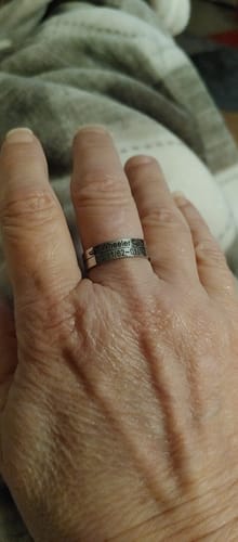 Customer photo review of Personalized Wings Memorial Rings Set of 2 Stacking Ring