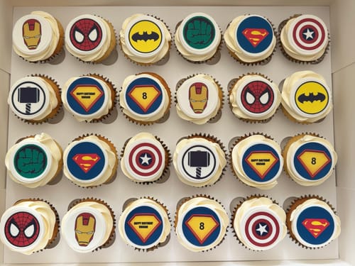 Customer photo review of 15 x 5 cm Pre-cut Standard Cupcake Custom Edible Icing Images