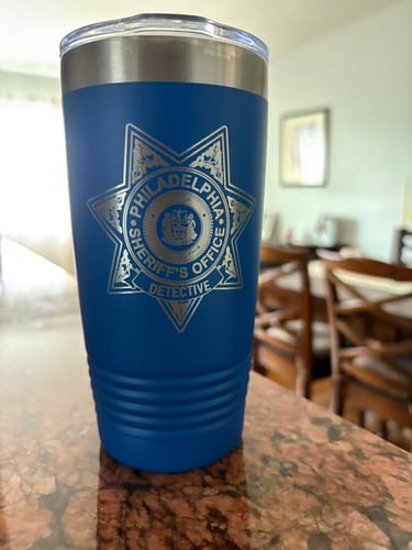 Customer photo review of (12) 20 oz. Custom Engraved Tumblers