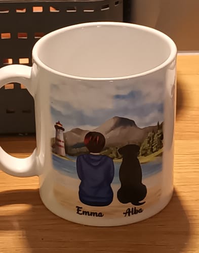Customer photo review of Girl & Dogs - Life is better with a dog Personalised Mug