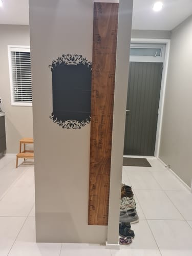 Customer photo review of Walnut Stained Pine Wooden Height Chart - Personalised Growth Ruler