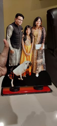 Customer photo review of Personalized Family Caricature Table Top | Best Gift for Birthday/Anniversary