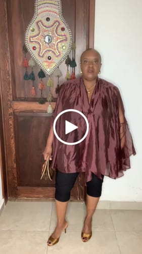 Customer video review of Ruffle Hem Oversized Shirts