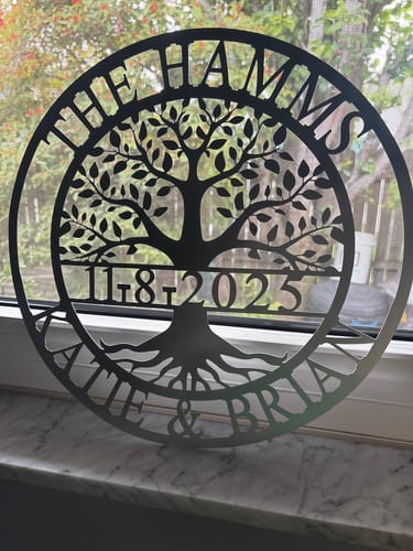 Customer photo review of Established Family Tree Name Sign - Family Tree Wall Decor Last Name Signs for Home