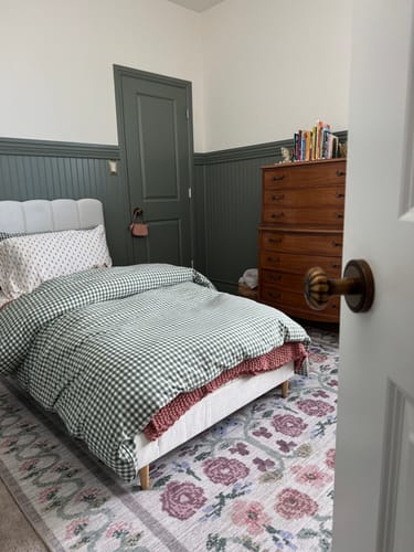 Customer photo review of Cotton Small Gingham Duvet Cover - Baby Blue