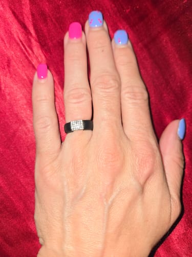 Customer photo review of New! Silicone Ring with Metal and Stones