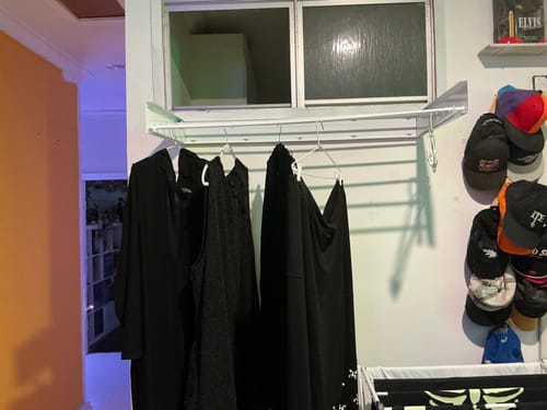 Customer photo review of Wall Mounted Drying Rack - Foldable Indoor and Outdoor Drying Rack