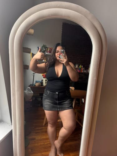 Customer photo review of Mia Denim Mini Skort - Black