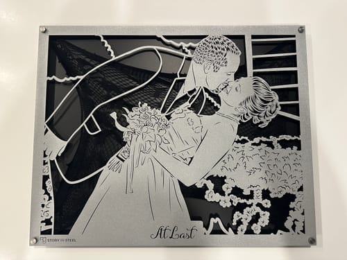 Customer photo review of Wedding Anniversary Metal Portrait