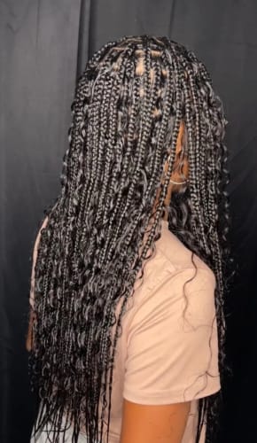 Customer photo review of WaveLuxe™ Boho Braiding Hair – Brazilian Virgin Deep Curl Bulk