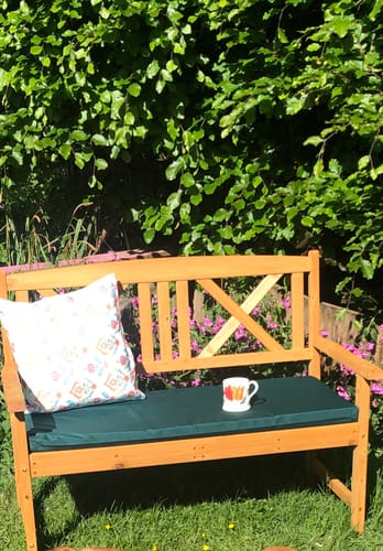Customer photo review of Water-Resistant Garden 2-Seater Bench Seat Pad Patio Durable Bench Cushions