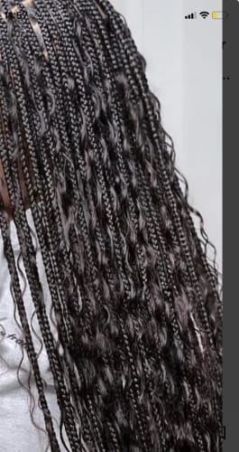 Customer photo review of WaveLuxe™ Boho Braiding Hair – Brazilian Virgin Deep Curl Bulk