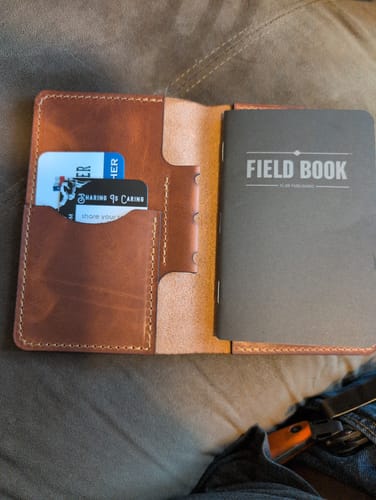 Customer photo review of Leather Field Notes Cover - Chestnut Brown