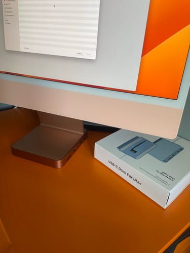 Customer photo review of PULWTOP 7-in-1 USB C HUB for iMac 24-inch 2021, USB Hub Adapter iMac Accessory, Docking Station Supports Expansion M.2 NVMe SSD (Not Included)-Orange