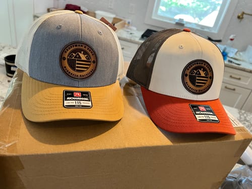 Customer photo review of Premium Custom Leather Patch Hats (Wholesale)