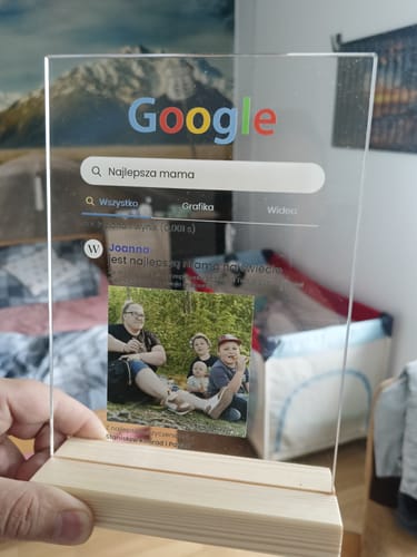 Customer photo review of Personalizowana tabliczka "Szukaj" dla Mamy / Żony / Dziewczyny / Babci