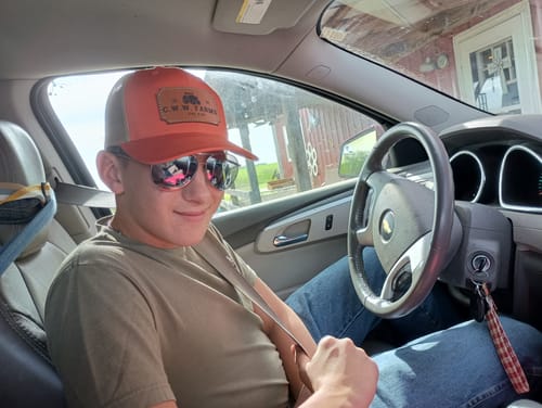 Customer photo review of (6 Pack) Custom Leather Patch Hats Wholesale