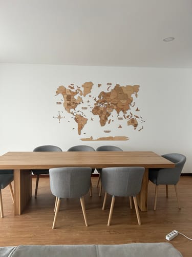 Customer photo review of 3D Wooden World Map Gold