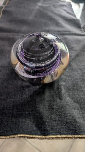 Customer photo review of Swirl Paperweight with Cremation Ash