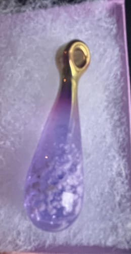 Customer photo review of Amethyst Drop Pendant with Infused Ash