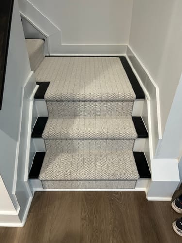 Customer photo review of Amalfi Carrara Herringbone Stair Runner