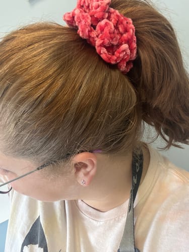 Customer photo review of Frosted Cranberry Scrunchie