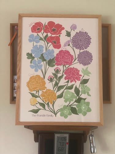 Customer photo review of 'In Bloom' Family Birth Flower Illustration