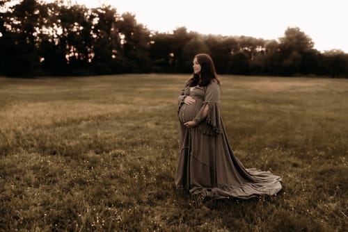 Customer photo review of V Neck Evening Dresses Photography Dresses Baby Shower Dress for Pregnant Woman YEWEN YD211202