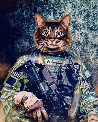 Customer photo review of 'US Army' Personalized Pet Standing Canvas