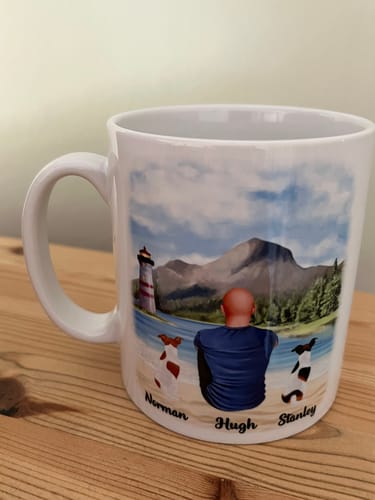 Customer photo review of Man & Dogs - Best Dog Dad Ever Personalised Mug